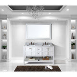 Virtu USA Winterfell 60" White Double Bathroom Vanity Set with Marble Top - ED-30060-WM-WH - Bath Vanity Plus