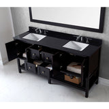 Virtu USA Winterfell 72" Espresso Double Bathroom Vanity Set with Granite Top - ED-30072-BGSQ-ES - Bath Vanity Plus