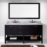 Virtu USA Winterfell 72" Espresso Double Bathroom Vanity Set with Marble Top - ED-30072-WM-ES - Bath Vanity Plus
