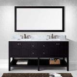 Virtu USA Winterfell 72" Espresso Double Bathroom Vanity Set with Marble Top - ED-30072-WM-ES - Bath Vanity Plus