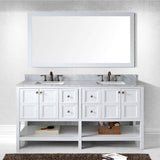 Virtu USA Winterfell 72" White Double Bathroom Vanity Set with Marble Top - ED-30072-WM-WH - Bath Vanity Plus